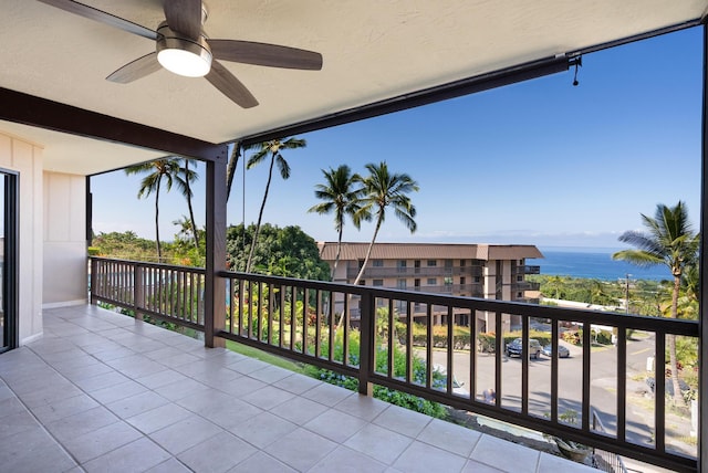 77-305 Kalani Way Unit 6, Kailua-Kona, HI 96740 - balcony with ceiling fan and a water view