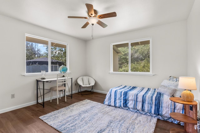 15-2060 29th Ave, Keaau, HI 96749 - bedroom featuring wood finished floors, baseboards, and ceiling fan