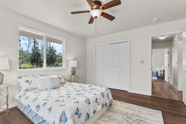 15-2060 29th Ave, Keaau, HI 96749 - bedroom with wood finished floors, a closet, and baseboards