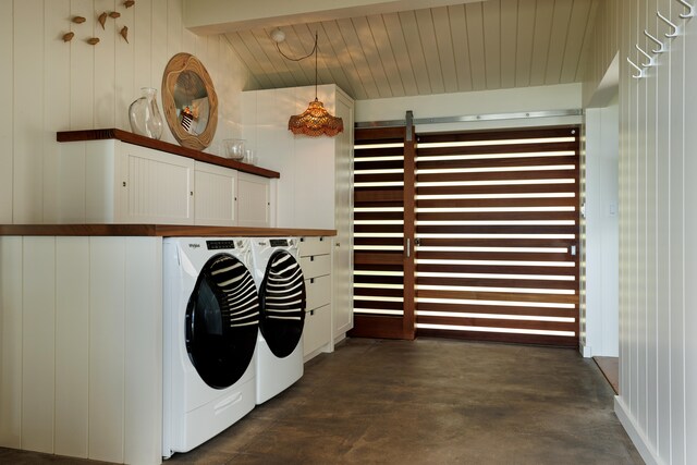 5-8192 Kuhio Hwy, Hanalei, HI 96714 - laundry room featuring washing machine and dryer and cabinet space