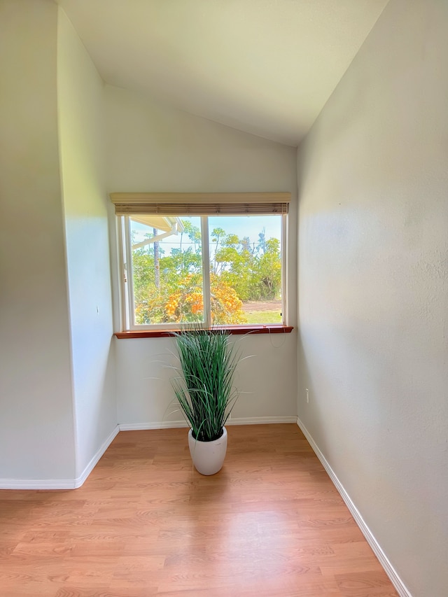 15-1676 6th Ave, Keaau, HI 96749 - empty room featuring light wood-type flooring, lofted ceiling, and baseboards