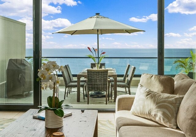 5454 Ka Haku Rd Unit 307, Princeville, HI 96722 - balcony with a water view and area for grilling