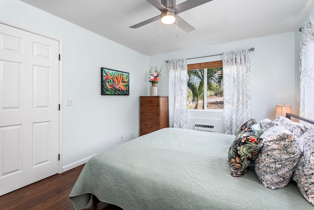 76-134 Heenalu Rd Unit 10, Kailua-Kona, HI 96740 - bedroom featuring wood finished floors, baseboards, and a ceiling fan