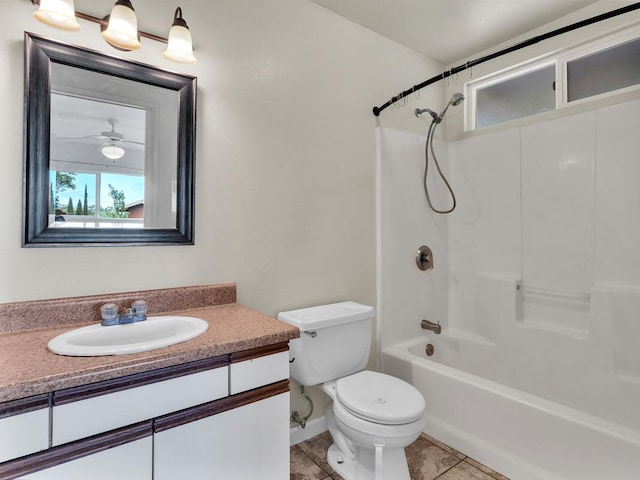 907 Mala Pua Way, Hilo, HI 96720 - full bathroom featuring vanity, toilet, bathing tub / shower combination, tile patterned flooring, and baseboards