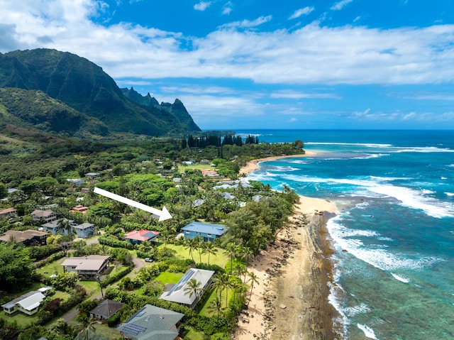 7312 Alealea Rd, Hanalei, HI 96722 - bird's eye view of a water and mountain view