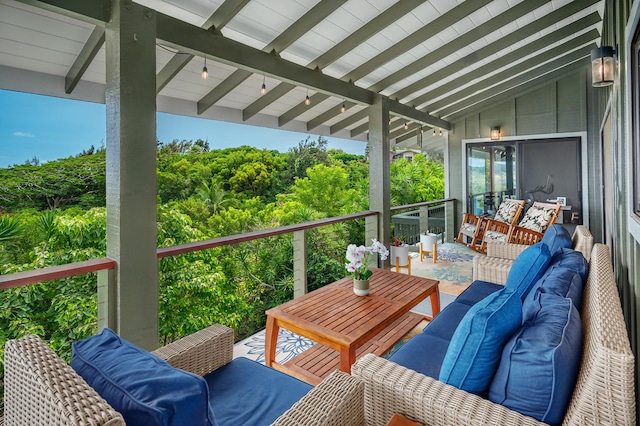 4282 Kalaheo Dr, Kalaheo, HI 96741 - wooden terrace featuring an outdoor living space