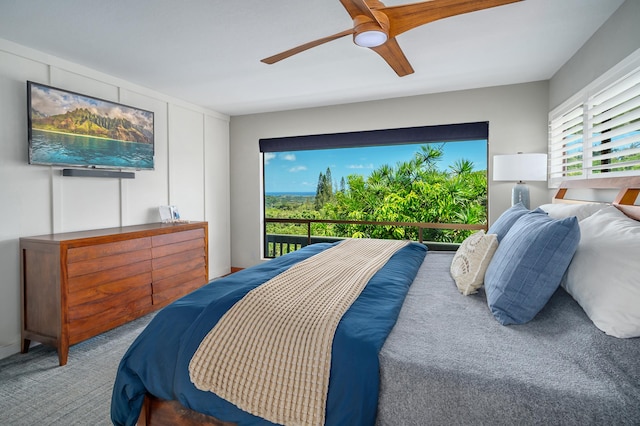 4282 Kalaheo Dr, Kalaheo, HI 96741 - carpeted bedroom with a ceiling fan