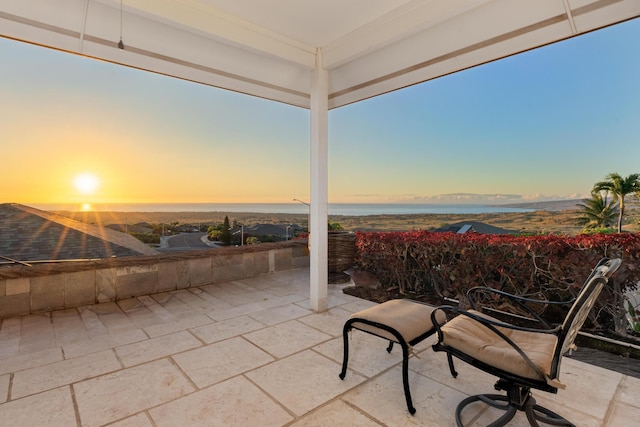 68-1634 Laie St, Waikoloa, HI 96738 - patio terrace at dusk with a patio and a water view