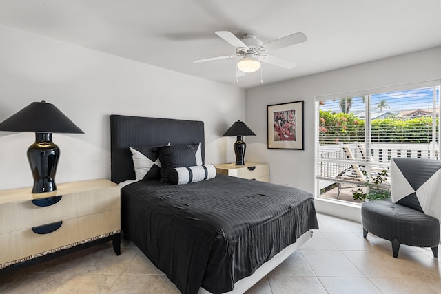 75-6081 Alii Dr Unit Ff102, Kailua-Kona, HI 96740 - bedroom with light tile patterned floors and ceiling fan
