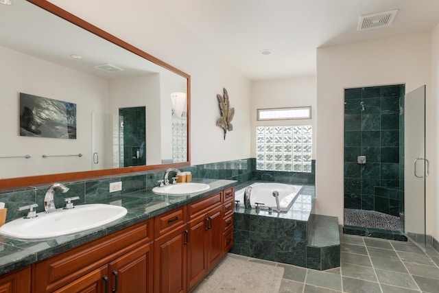 68-1025 Kaniku Dr Unit 612, Kamuela, HI 96743 - full bath featuring a garden tub, double vanity, a shower stall, and tile patterned flooring