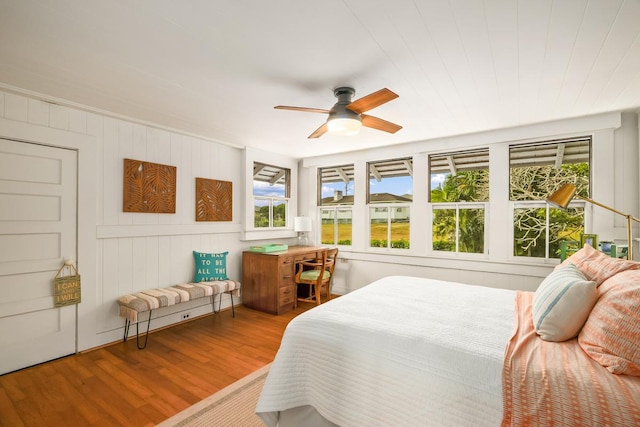 2819 Kapena St, Lihue, HI 96766 - bedroom featuring wood finished floors and ceiling fan