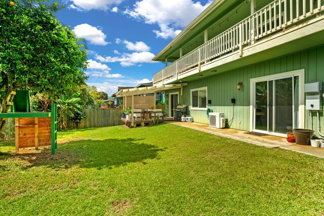 4355 Liliuokalani Pl, Kilauea, HI 96754 - view of yard with a balcony, a patio, and ac unit
