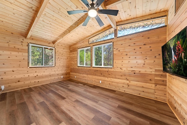 92-8856 Orchid Pkwy, Ocean View, HI 96737 - spare room with wooden ceiling, wooden walls, wood finished floors, and ceiling fan