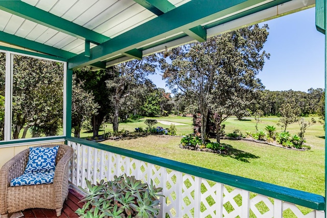 99-1798 Painiu Loop, Volcano, HI 96785 - balcony with view of golf course