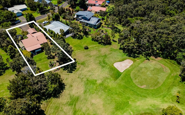 99-1798 Painiu Loop, Volcano, HI 96785 - aerial view of residential area featuring property boundaries highlighted and a golf club