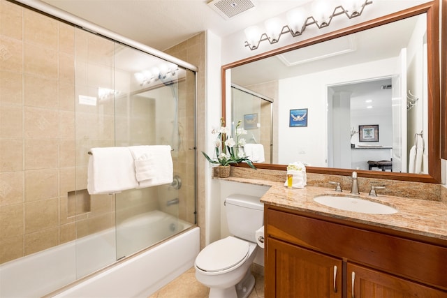 69-180 Waikoloa Beach Dr Unit C23, Waikoloa, HI 96738 - full bath featuring vanity, toilet, combined bath / shower with glass door, and tile patterned floors