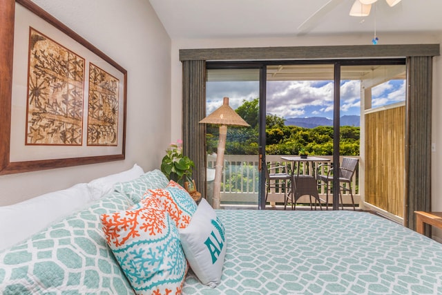 5301 Ka Haku Rd Unit 112, Princeville, HI 96722 - bedroom featuring access to exterior and a mountain view