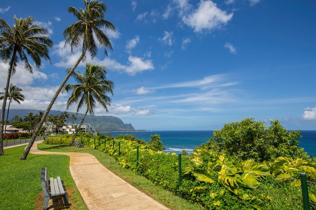 5301 Ka Haku Rd Unit 112, Princeville, HI 96722 - water view featuring a mountainous background