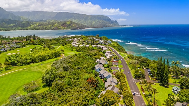 5301 Ka Haku Rd Unit 112, Princeville, HI 96722 - aerial view of a water and mountain view and a golf club