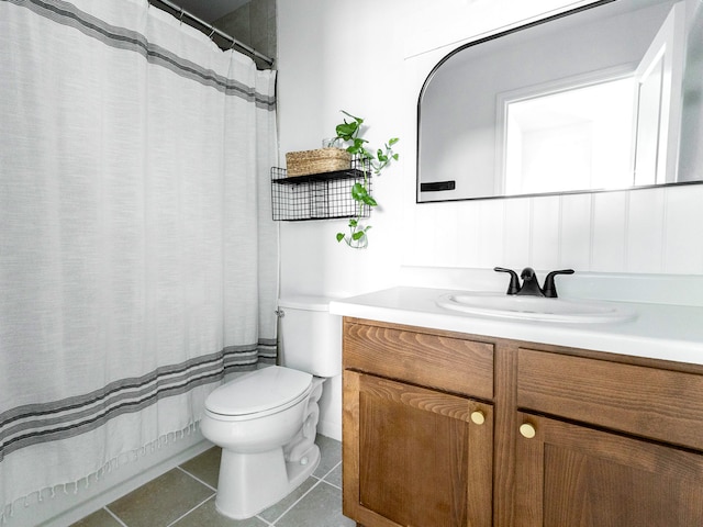 189 Poouli St, Wailuku, HI 96793 - bathroom with vanity, toilet, tile patterned flooring, and curtained shower