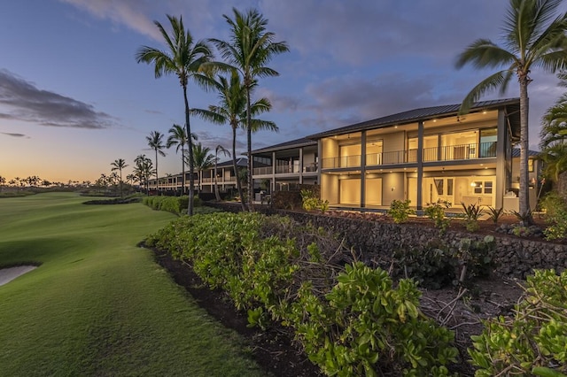 73-4804 Hinahina Rd Unit 13, Kailua-Kona, HI 96740 - rear view of house featuring a balcony and stucco siding