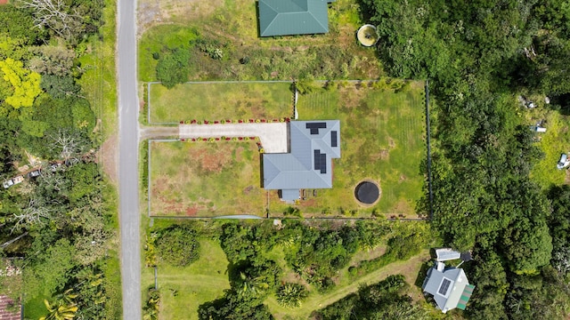 15-1884 14th Ave, Keaau, HI 96749 - aerial view of property and surrounding area with property parcel outlined