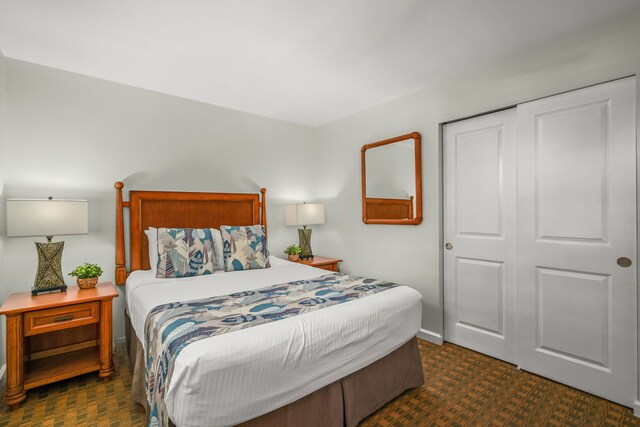 4-1250 Kuhio Hwy Unit H104, Kapaa, HI 96746 - bedroom featuring dark carpet and a closet