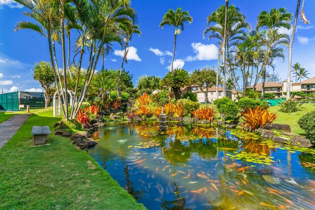 4-1250 Kuhio Hwy Unit H104, Kapaa, HI 96746 - water view with a garden pond