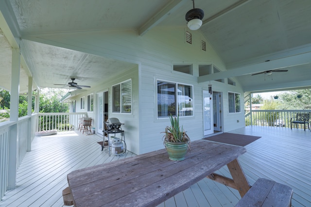 15-1517 7th Ave, Keaau, HI 96749 - deck featuring a ceiling fan