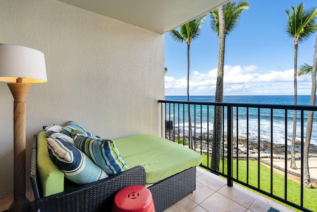 75-6106 Alii Dr Unit 208, Kailua-Kona, HI 96740 - balcony with view of water and beach