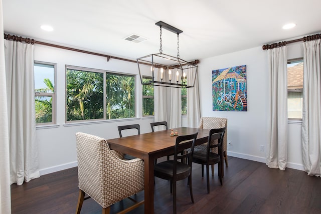 68-3932 Mulei Pl, Waikoloa, HI 96738 - dining area with healthy amount of natural light, dark wood-type flooring, baseboards, and recessed lighting