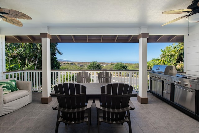 68-3932 Mulei Pl, Waikoloa, HI 96738 - view of patio / terrace with ceiling fan, outdoor dining area, and exterior kitchen