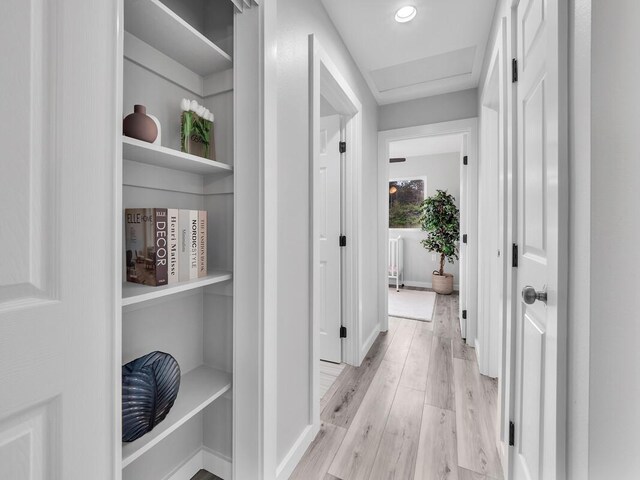11-3063-A Puolani St, Volcano, HI 96785 - hallway featuring light wood-type flooring, recessed lighting, and baseboards