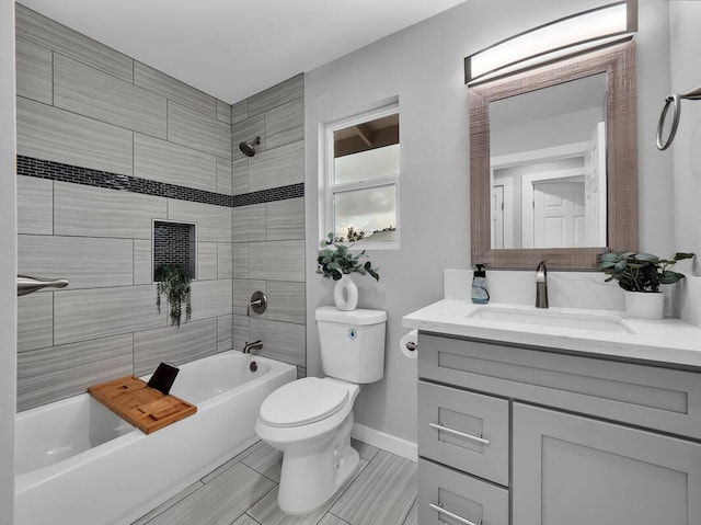 11-3063-A Puolani St, Volcano, HI 96785 - full bathroom with vanity, toilet, washtub / shower combination, and baseboards
