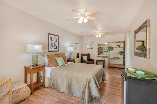 74-4999 Hao Kuni Pl, Kailua-Kona, HI 96740 - bedroom with light wood-style flooring and ceiling fan