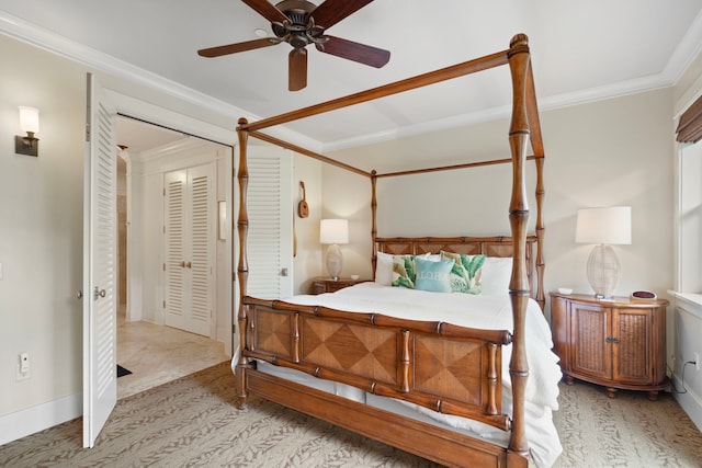 2373 Hoohu Rd Unit B111, Koloa, HI 96756 - bedroom featuring crown molding and a ceiling fan