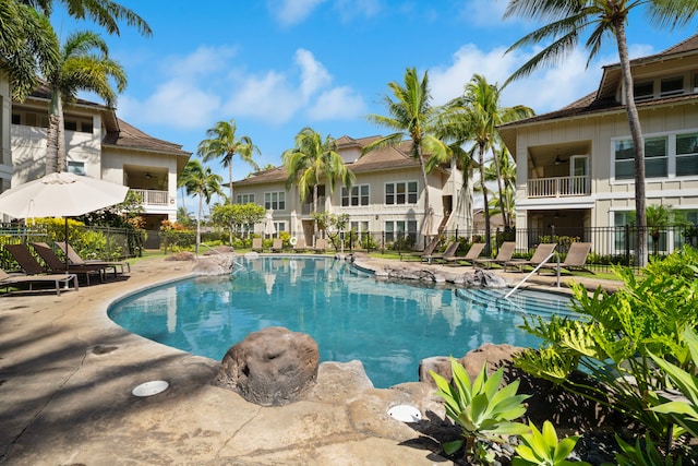2373 Hoohu Rd Unit B111, Koloa, HI 96756 - community pool with a ceiling fan