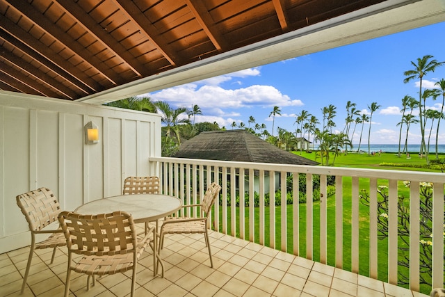 2253 Poipu Rd Unit 162, Koloa, HI 96756 - balcony with a water view and outdoor dining area
