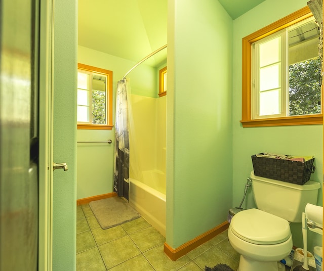 13-3477 Alapai St, Pahoa, HI 96778 - bathroom with baseboards, tile patterned floors, toilet, and shower / bath combo with shower curtain