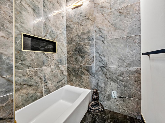 15-2792 Opae St, Pahoa, HI 96778 - full bath with marble tiled floors, a tub, and a shower