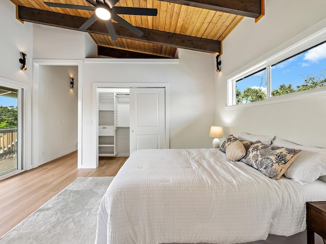 15-2792 Opae St, Pahoa, HI 96778 - bedroom with multiple windows, wood finished floors, wood ceiling, and access to exterior