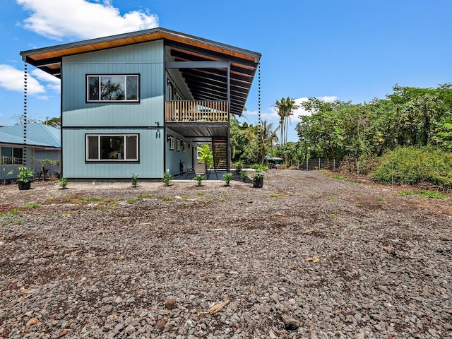 15-2792 Opae St, Pahoa, HI 96778 - back of house with stairs