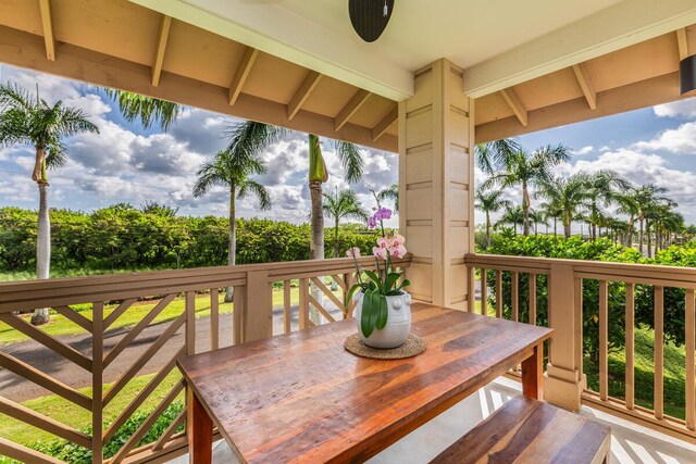 2611 Kiahuna Plantation Dr Unit 4G, Koloa, HI 96756 - wooden terrace with outdoor dining space
