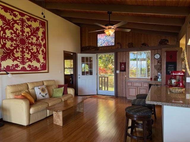 48-5441 Kukuihaele Rd, Honokaa, HI 96727 - living area with wood finished floors and ceiling fan