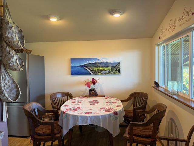 48-5441 Kukuihaele Rd, Honokaa, HI 96727 - dining space with wood finished floors