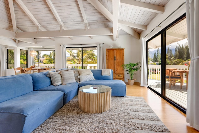 4160 Kalani Pl, Princeville, HI 96722 - living area featuring wood ceiling and light wood-type flooring