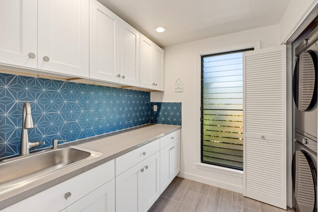 4160 Kalani Pl, Princeville, HI 96722 - kitchen with a sink, recessed lighting, light countertops, white cabinetry, and tasteful backsplash
