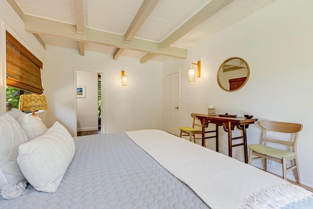 4160 Kalani Pl, Princeville, HI 96722 - bedroom featuring baseboards and beam ceiling