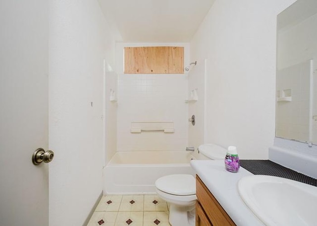 68-1736 Puwalu St, Waikoloa, HI 96738 - full bath with vanity, toilet, tile patterned floors, and shower / tub combination