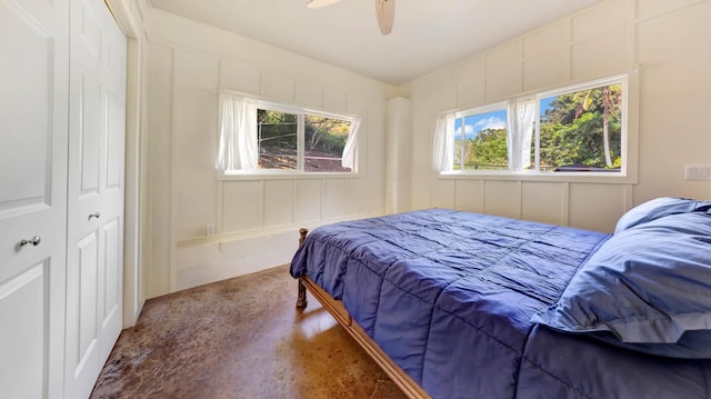 4740 Lae Rd, Kalaheo, HI 96741 - bedroom featuring a decorative wall and a ceiling fan